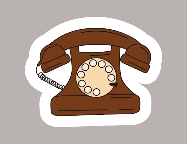 Plik wektorowy vintage telefon izolowany na białym retro ilustracja telefonu cool naklejka