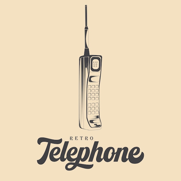 Vintage Telefon Rysunek Grafika Wektorowa