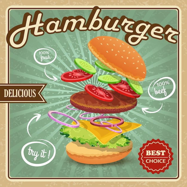 Vintage Tle Hamburger