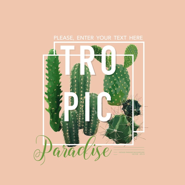 Vintage Tropical Summer Cactus Graphic Design Na Koszulkę, Modę, Nadruki In