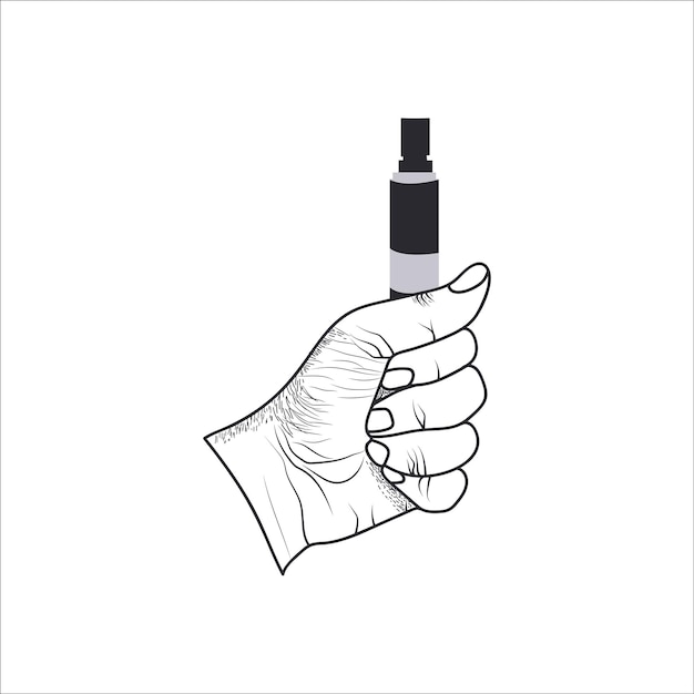 Vintage Vaping Logotypy I Ręka Trzyma Ilustracja Vape