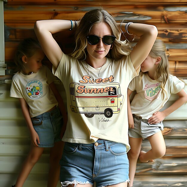 Plik wektorowy vintage vibes crafting timeless retro summer tshirt ilustracje wektorowe