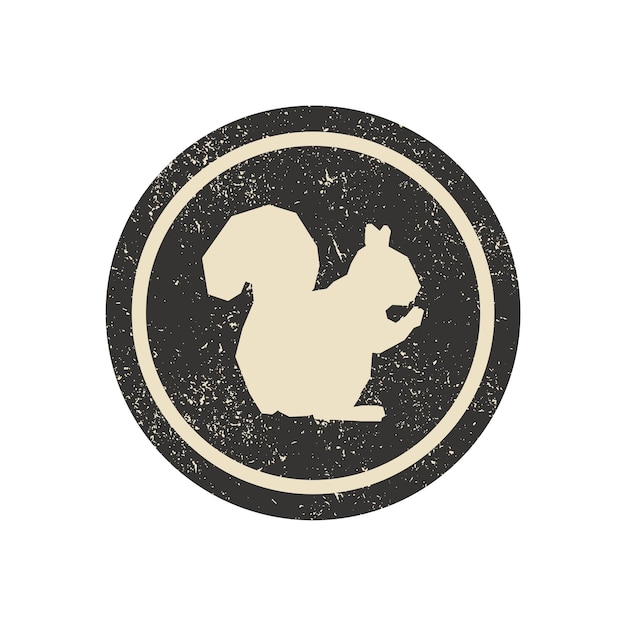 Vintage Wiewiórka Zwierzę Logo Ikon Projektowania Wektor