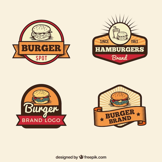 Vintage Wybór Logo Firmy Burger