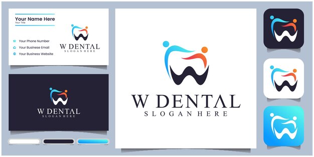 W Dental Logo Proste Dental Logo Design Logo Dentysty Logo Kliniki Dentystycznej Dentysta