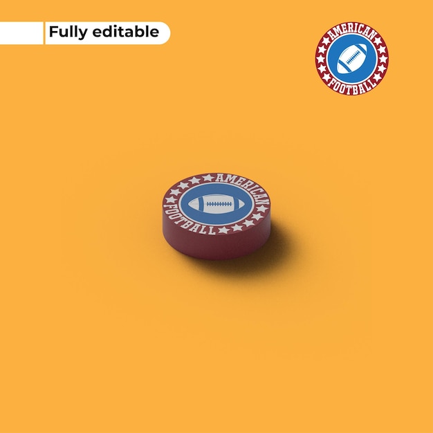 W PEŁNI EDYTOWALNE LOGO PIŁKA AMERYKAŃSKA, SPORT RUGBY, PIŁKA DO RUGBY, LOGO SPORTOWE, 3D MOKUP LOGO,