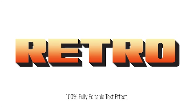 W pełni edytowalny efekt retro Zastosuj z panelu stylów graficznych z rozmiarem czcionki od 350 do 500 punktów
