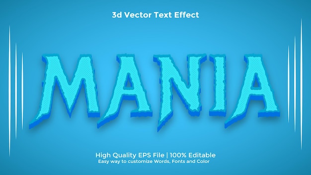 W pełni edytowalny wysokiej jakości efekt tekstowy 3D Eps Vector