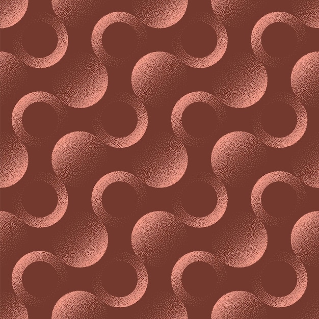 W stylu retro z lat pięćdziesiątych i sześćdziesiątych okręgi bezszwone wzorce trend dot work abstrakcja wektora