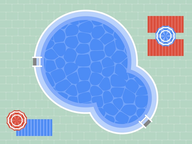 Plik wektorowy wakacje letnie, widok z góry wektor basen