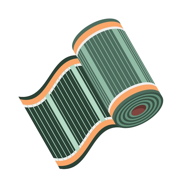 Walcowana ikona grzejnika podłogowego Płaska ilustracja ikony wektora walcowanego grzejnika podłogowego do projektowania stron internetowych