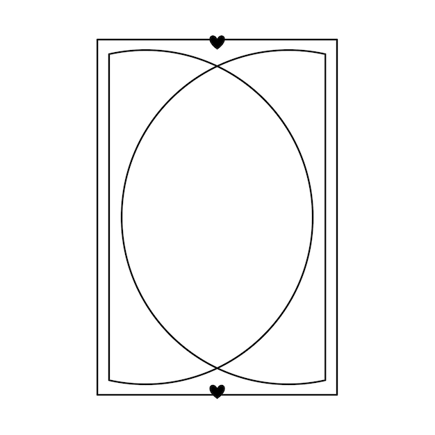Plik wektorowy walentynki miłość estetyczny prostokąt ramka z sercami modny monoliny geometryczny minimalistyczny kształt