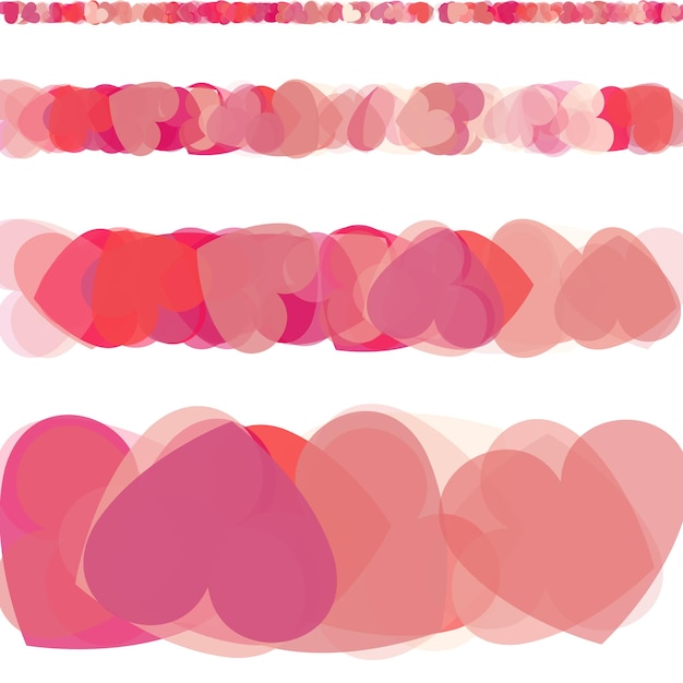 Plik wektorowy walentynki paski taśmy washi w różowe czerwone i białe serca półprzezroczysta ramka na zdjęcia obramowanie bloga internetowego element układu clip art notatnik zdobienie