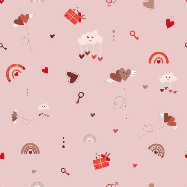 Walentynki Wzory Clipart. ilustracja wektorowa