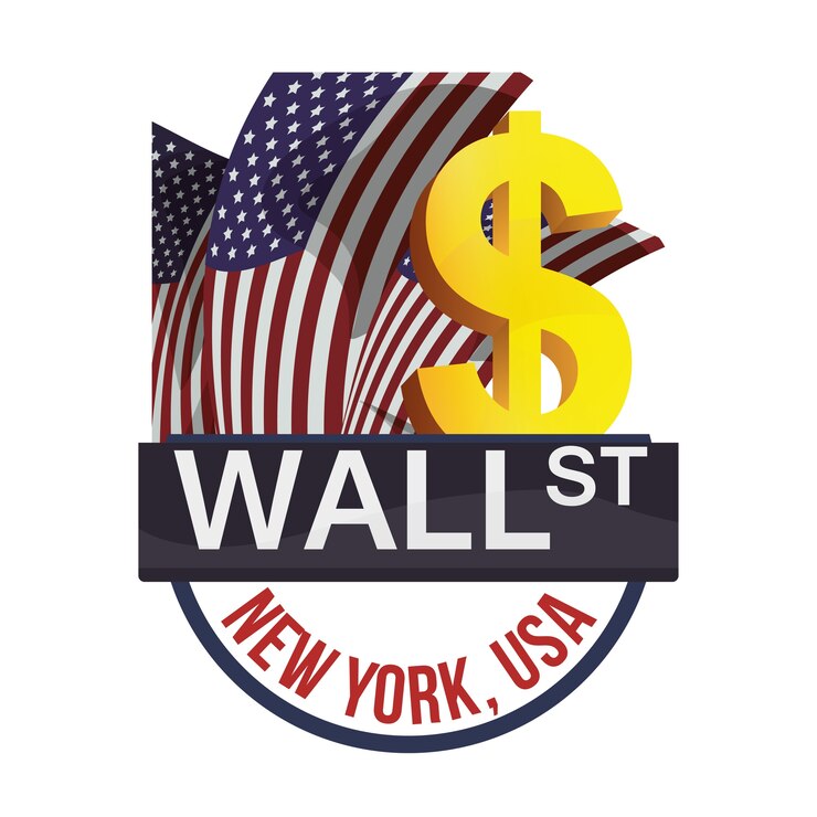 Wektor wall street new york wymiany pieniędzy firmy