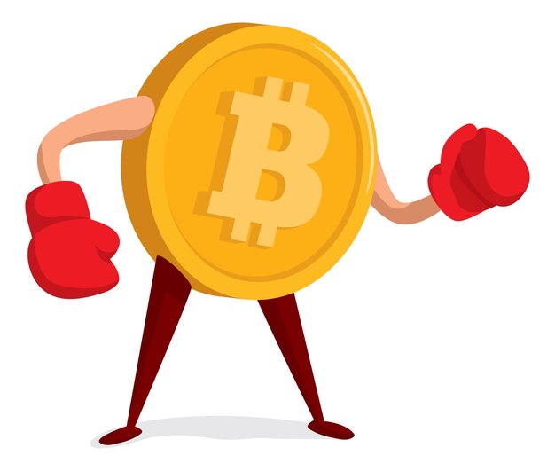 Plik wektorowy waluta bitcoin gotowa do walki