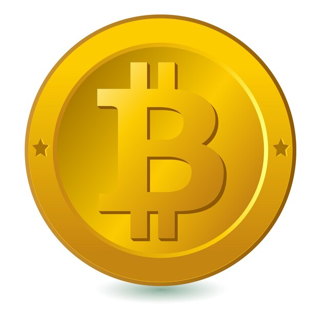 Waluta cyfrowa Bitcoin na białym tle Ilustracja wektorowa