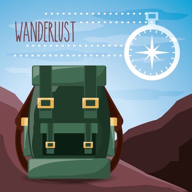 wanderlust aventure z naturą krajobrazu i odkrywcy