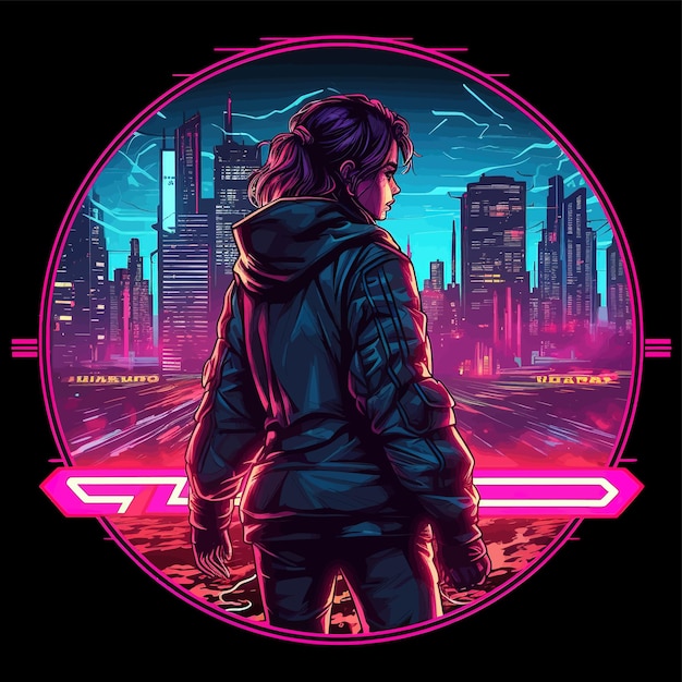 wariant jako logo tego przykładowego obrazu w stylu gry wideo Cyberpunk