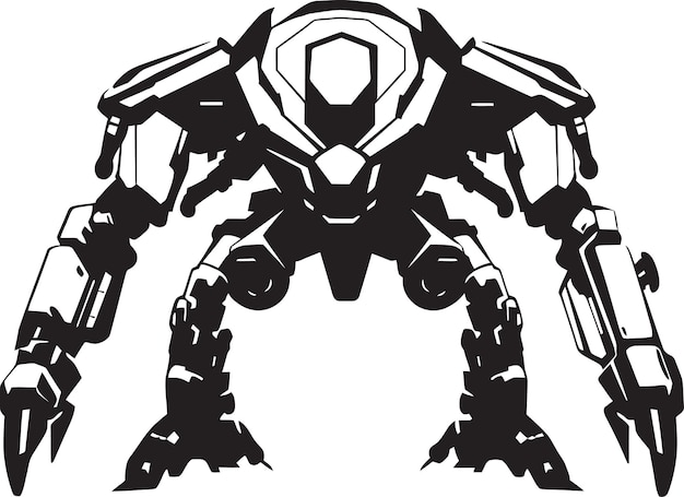 Plik wektorowy warrior sentinel black icon design robotic titan war robot logo icon