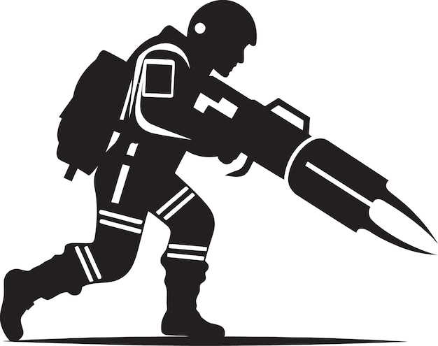 Plik wektorowy warriorfury soldier firing rocket emblem rocketprecision black vector soldier icon