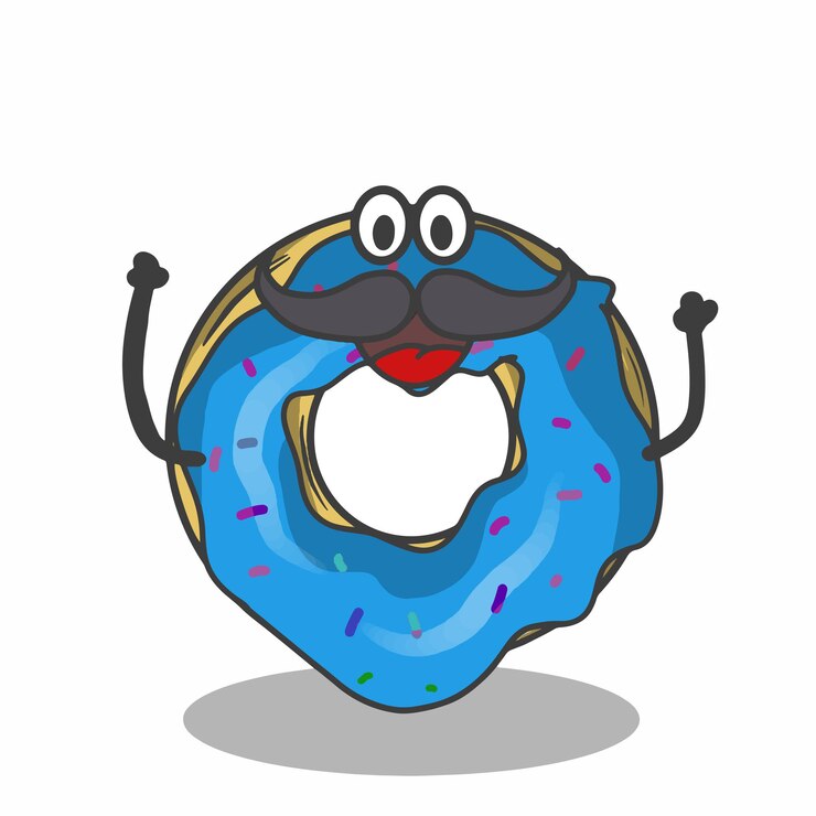 Wąsy słodkie pączki charakter wektor szablon projektu ilustracji