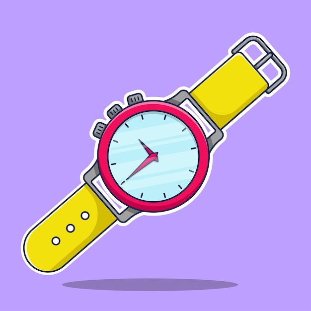 Watch Cartoon Vector Icon Ilustracja Technologia Ikony Obiektu Koncepcja Izolowany Wektor Premium