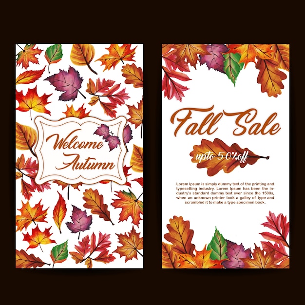 Watercolor Autumn Banner