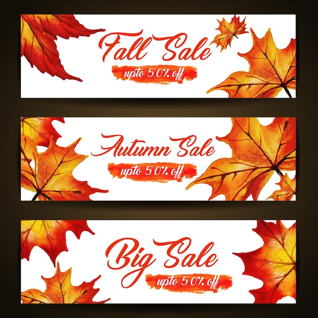 Watercolor Autumn Banner