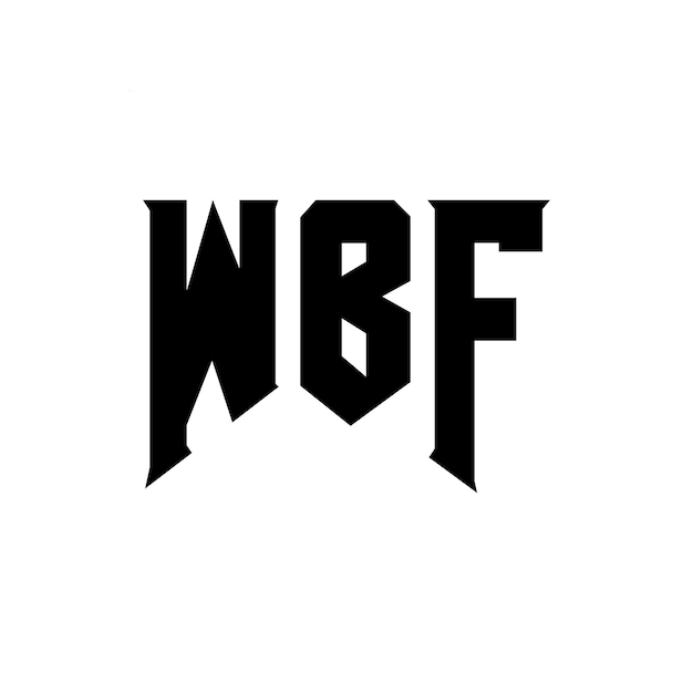 WBF - logo dla firmy technologicznej WBF logo czarno-białe kombinacja kolorów logo WBF wektor WBF projektowanie ikony WBF alfabet WBF typografia logo projektowanie