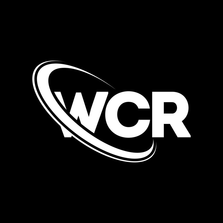 Wektor wcr logo wcr letter wcr letter logo design inicjały wcr logo połączone z okręgiem i dużymi literami monogram logo wcr typografia dla biznesu technologicznego i marki nieruchomości