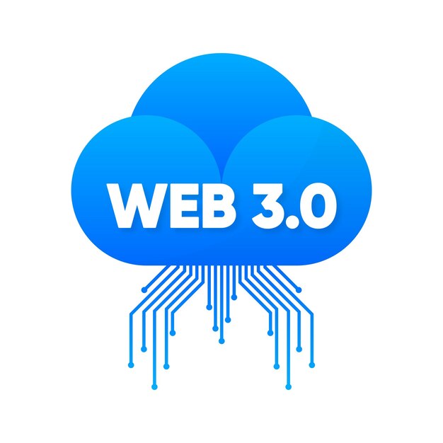 Web 30 nowy internet przyszłość rozproszona technologia blockchain kryptowaluta i NFT Metaverse Decentralizacja Tożsamości cyfrowe Mikropłatności AI i Big Data Ilustracja wektorowa