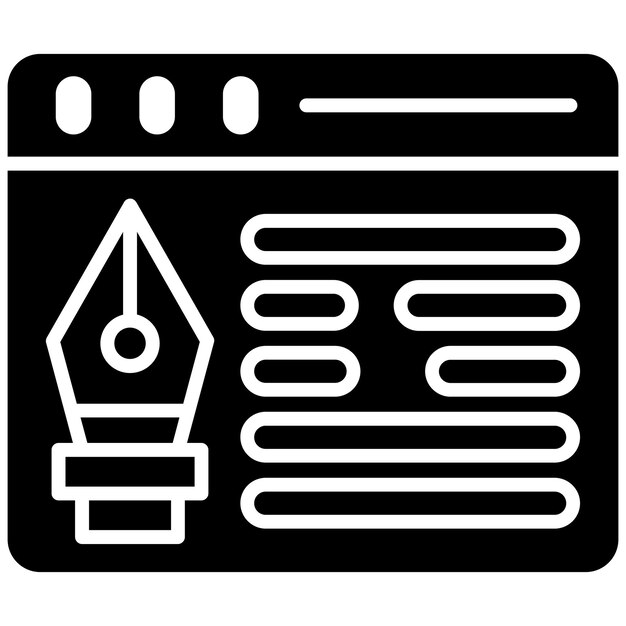 Web Design Glyph Solid Black Ilustracja