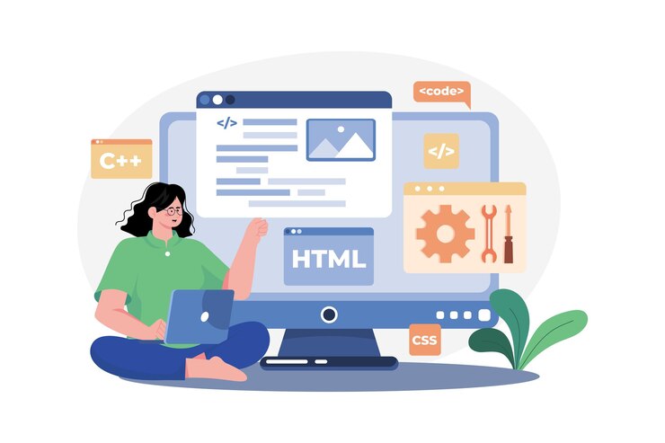 Wektor web developer ilustracja koncepcja płaska ilustracja na białym tle