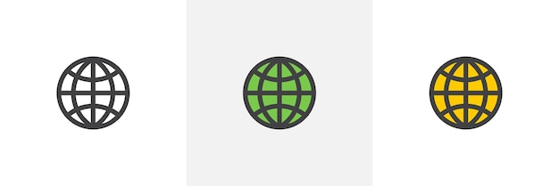 Web Globe Symbol Icon Zestaw ikon stron internetowych Wektor ikon internetowych