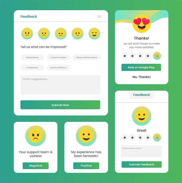 Web testimonial design gwiazdki oceny emocjonalne sprzężenie zwrotne projektowanie