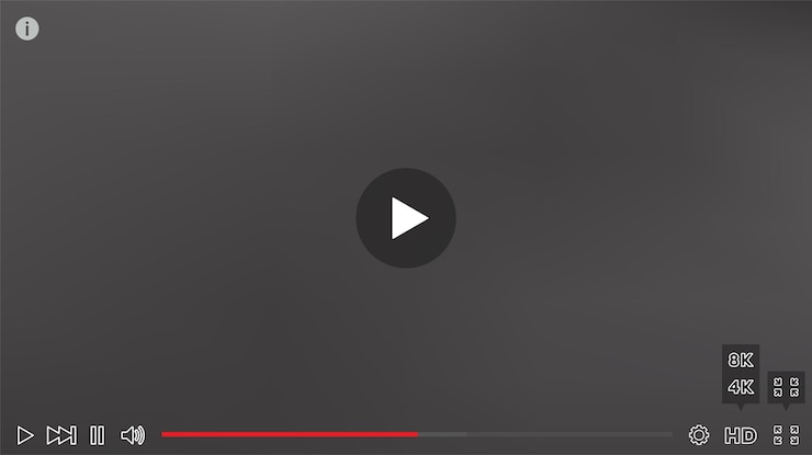 Wektor web video player wysokiej rozdzielczości usługi przesyłania strumieniowego ilustracji wektorowych