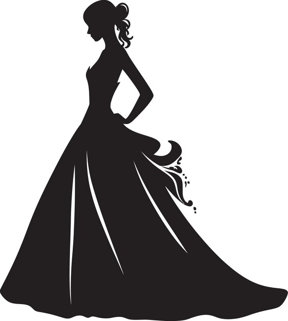 Plik wektorowy wedded elegance monochrome vector icon brides glamour czarny wector design