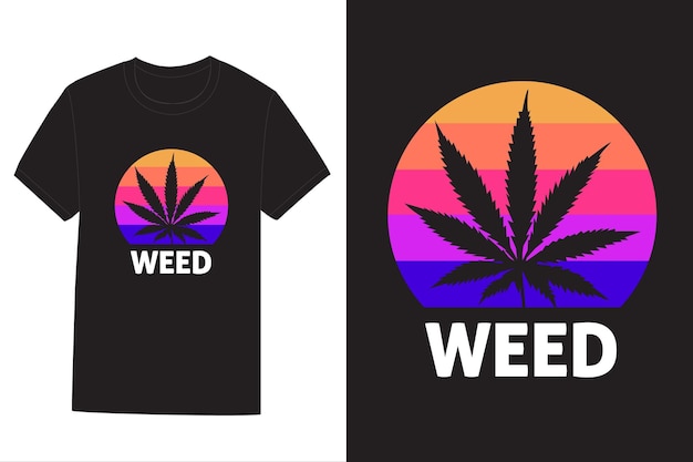 Weed T Shirt W Stylu Retro