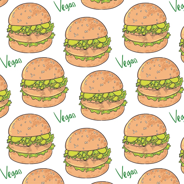 Plik wektorowy wegański wzór burgera