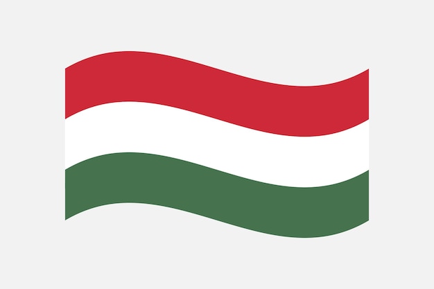Węgierska flaga falista cyfrowa ilustracja wektorowa Flaga latająca