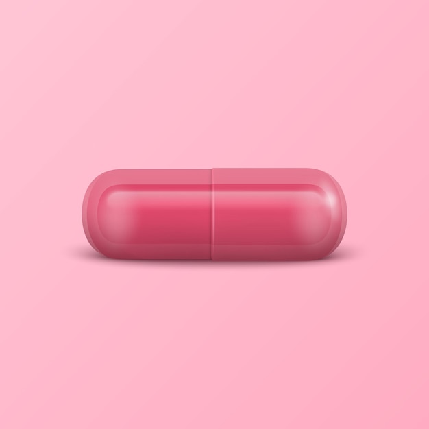Plik wektorowy wektor 3d realistyczna różowa farmaceutyczna pigułka medyczna