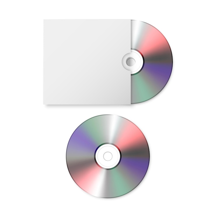Wektor wektor 3d realistyczne puste cd dvd z papieru okładka skrzynki zestaw zbliżenie na białym tle szablon projektu dla makieta opakowania cd kopia miejsca widok z góry