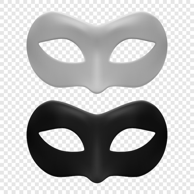 Plik wektorowy wektor 3d realistyczny biały i czarny zestaw masek karnawałowych metaliczna twarz maska karnawałowa dla mężczyzny lub kobiety zbliżenie tajna dekoracja bohater nieznajomy halloween festiwal carnival party masquerade concept