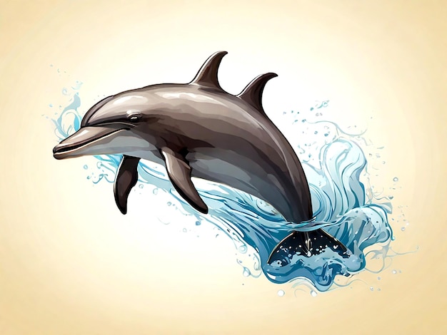 Wektor A delfin odizolowany