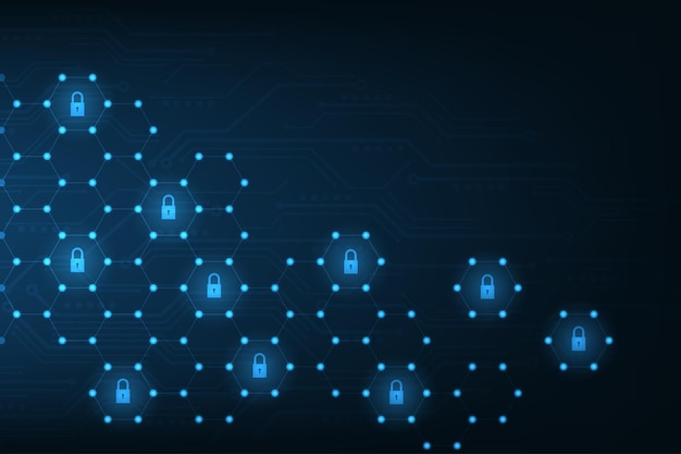 Wektor abstrakcyjna technologia cyberbezpieczeństwo prywatność informacji sieci koncepcja tło Internet