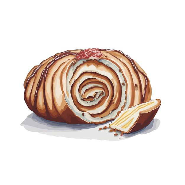 Wektor Akwarelowy Babka Pastel Clipart Edytowalne Białe Tło