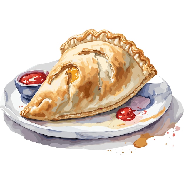 Plik wektorowy wektor akwarelowy empanada pastel clipart edytowalne białe tło