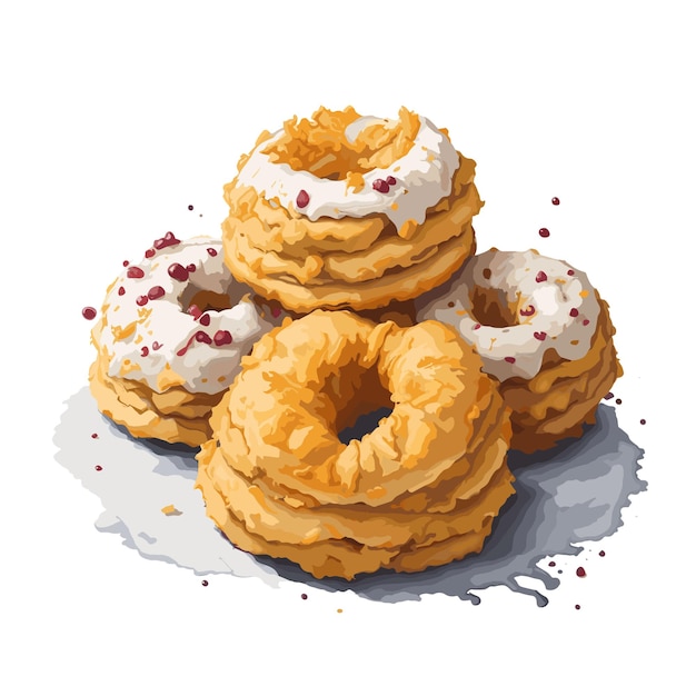 Wektor Akwarelowy Frittelle Pastel Clipart Edytowalne Białe Tło