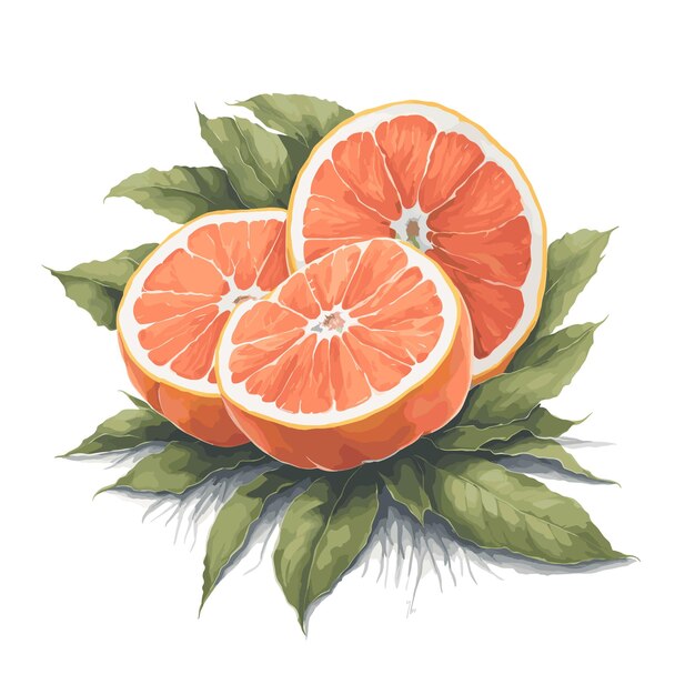 Plik wektorowy wektor akwarelowy marsh grapefruit clipart edytowalny biały tło